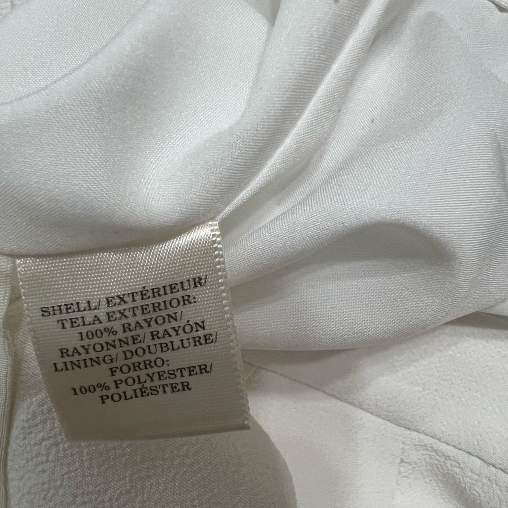 Ann Taylor Wide Leg Pleated White Work Pants - Picture 5 of 5